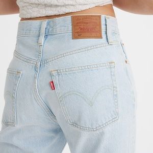 Levi’s Women’s 501 The Original Button Fly Light Wash Raw Hem Jeans